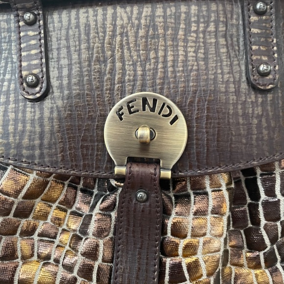 Fendi brown and gold handbag - Picture 2 of 7